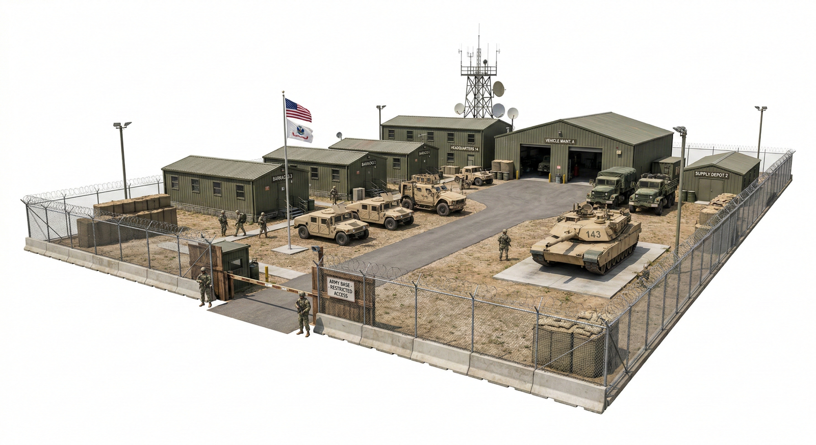 Modern Military Command Post & Logistics Hub